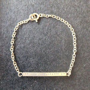 VINTAGE 925 sterling silver bar bracelet, fits 6.5” and smaller